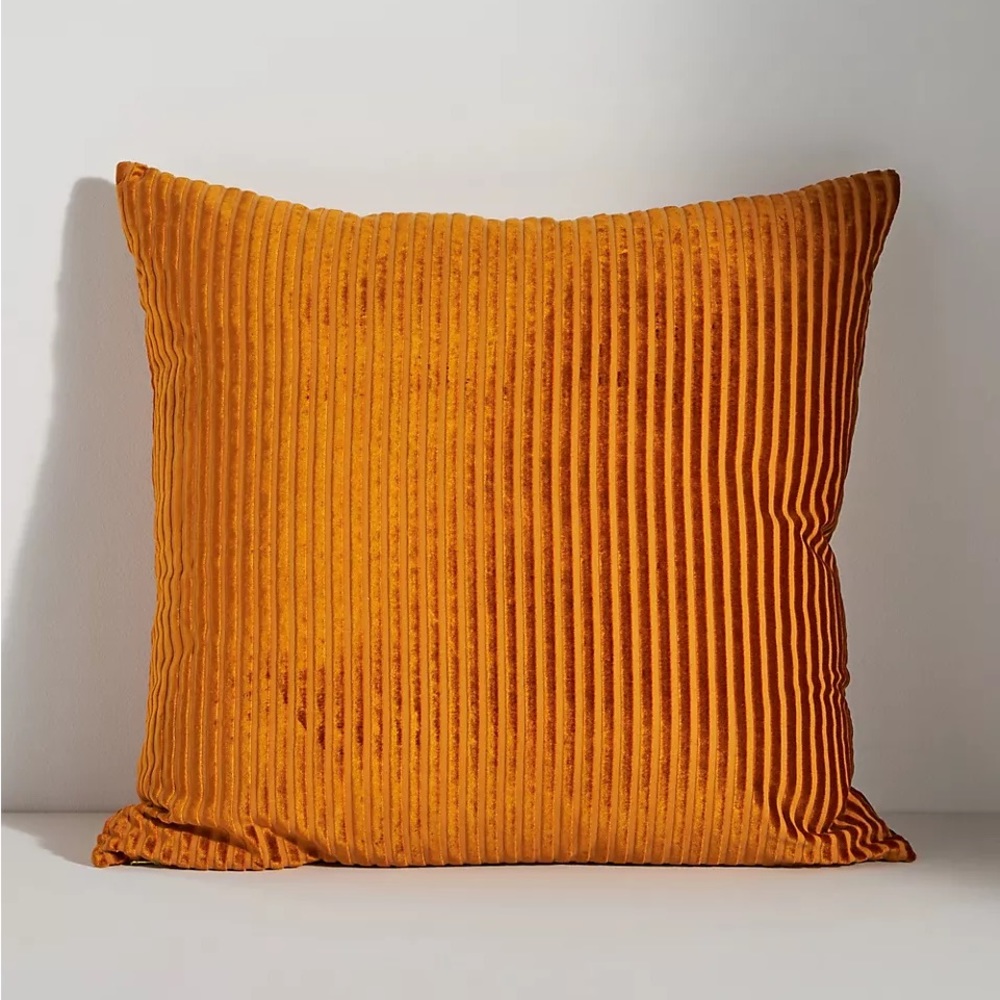 Anthropologie Fiora Ribbed Velvet Pillow